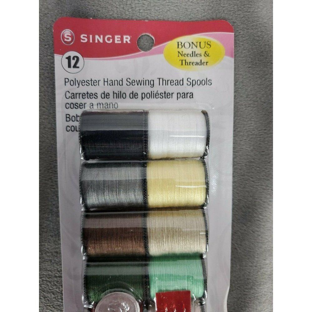 SINGER - Polyester Hand Sewing Thread Spools - 12 Spools. 7B - Picture 4 of 7